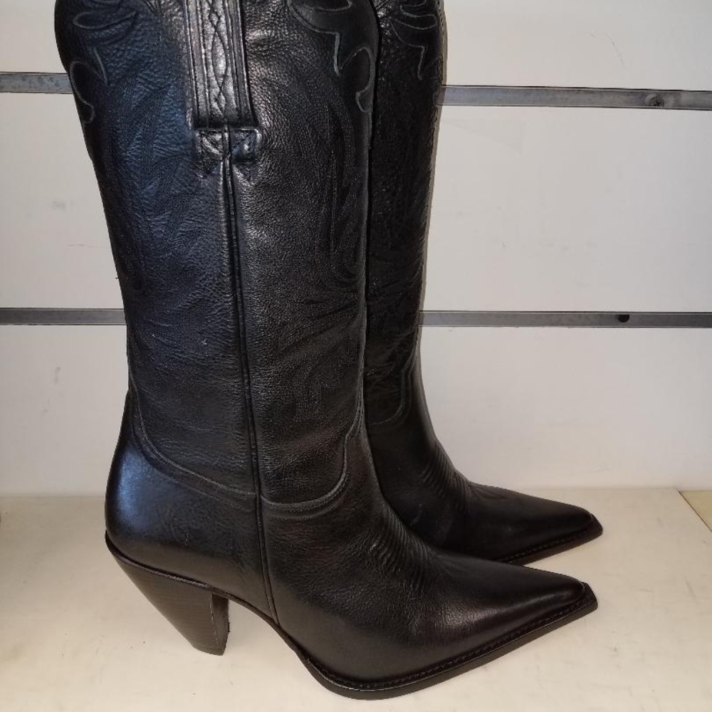 Lucchese I4566 Black Calf Western Fashion boot - Picture 2 of 6